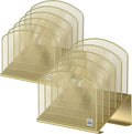 Delifox Inclined Desk File Organizer, Vertical File Folder Holder Stand Metal by Delifox