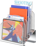 Delifox Inclined Desk File Organizer, Vertical File Folder Holder Stand Metal by Delifox