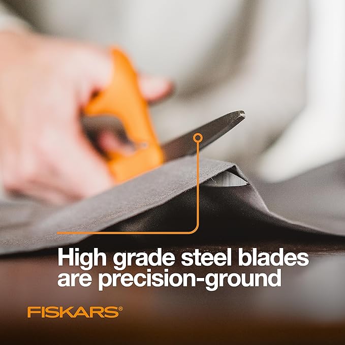 Fiskars 8" Original Orange-Handled Stainless Steel Scissors, Ergonomic and - Image 3