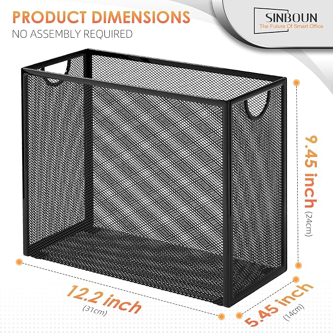 Sinboun Hanging File Organizer Letter-Size File Holder Filing Box Includes 5 - Image 2