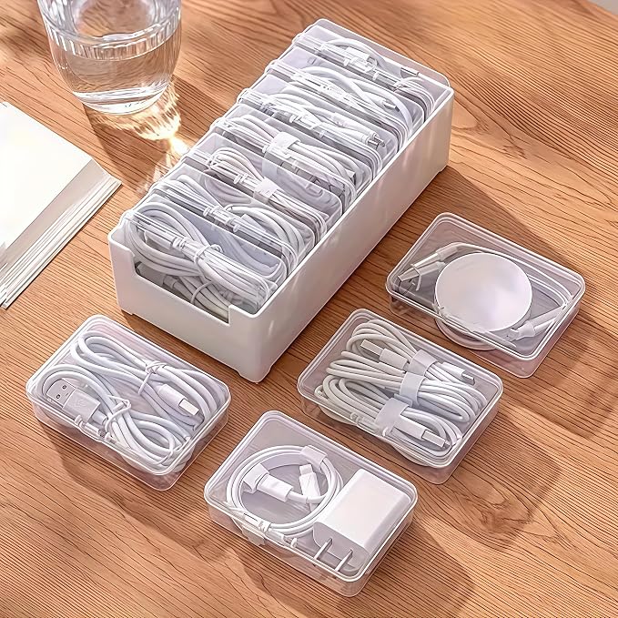 11 Box Cable Organizer Storage Box, Desktop Cable Management - Image 8