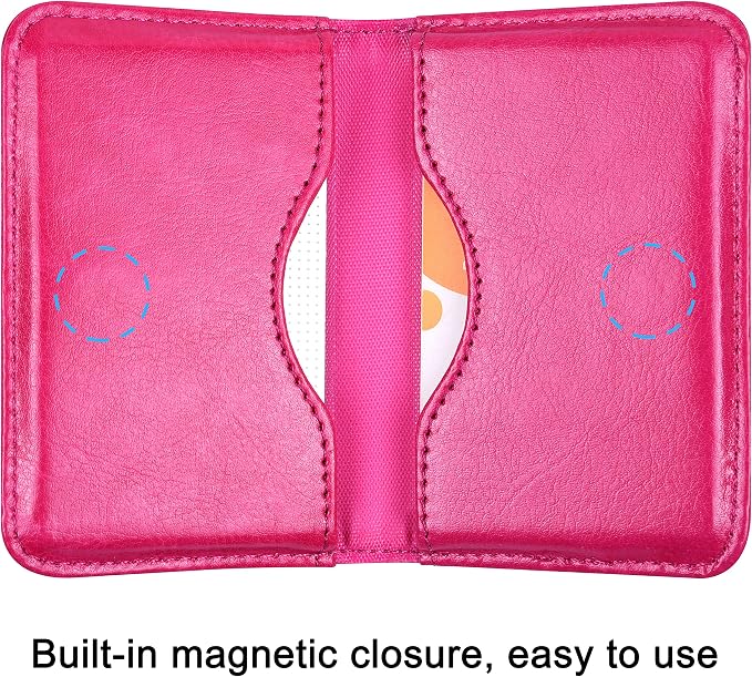 Wisdompro Business Card Holder, 2-Sided PU Leather Folio Name Card Holder - Image 3