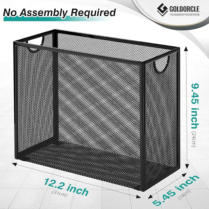 Hanging File Organizer, Letter-Size File Holder Filing Box - Image 3