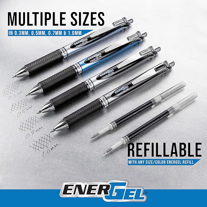 Pentel EnerGel RTX Retractable Liquid Gel Pen, Camo Hue, and Forest Green Ink - Image 5