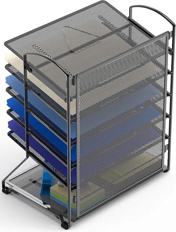 Simple Houseware 6-Tier Desk Organizer & Sliding Paper Tray - Image 3