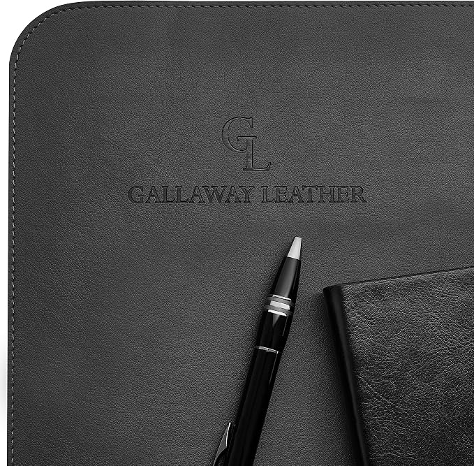 Gallaway Leather Desk Mat, Office Writing Desk Pad, Large 36" x 17" Black - Image 5